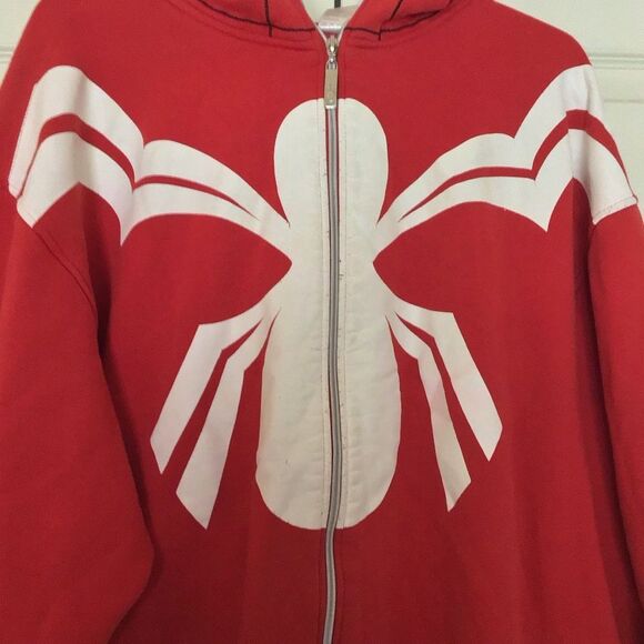Vintage Retro Creating Limitless Heights Red Spider Man Graphic Hoodie - Picture 2 of 7